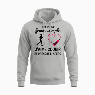 Women's Simple I Love Running and the Drink Humour Running Unisex Hoodie - Ash