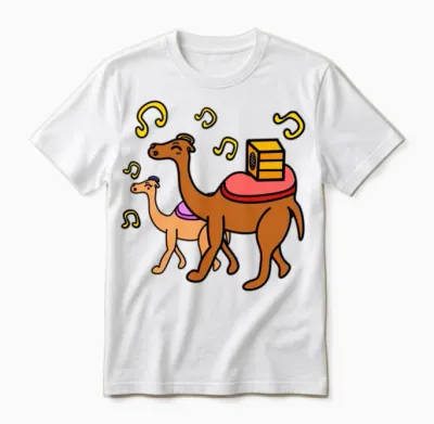 Funny Cartoon Camels Unisex T-Shirt - White
