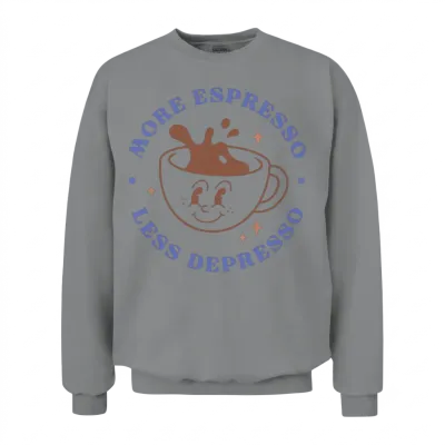 More Espresso Less Depresso Unisex Sweatshirt - Sport Grey
