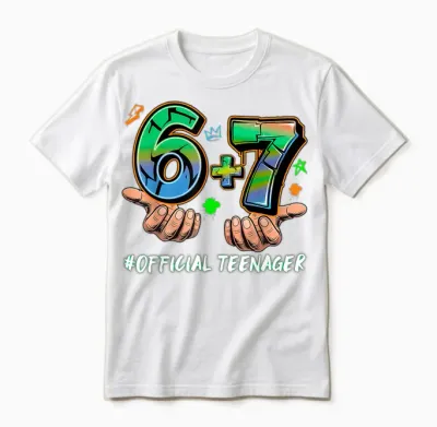 6+7 Offizielle Teenager 13. Geburtstag Sechs Sieben 6 7 Meme Hände Unisex T-Shirt - White