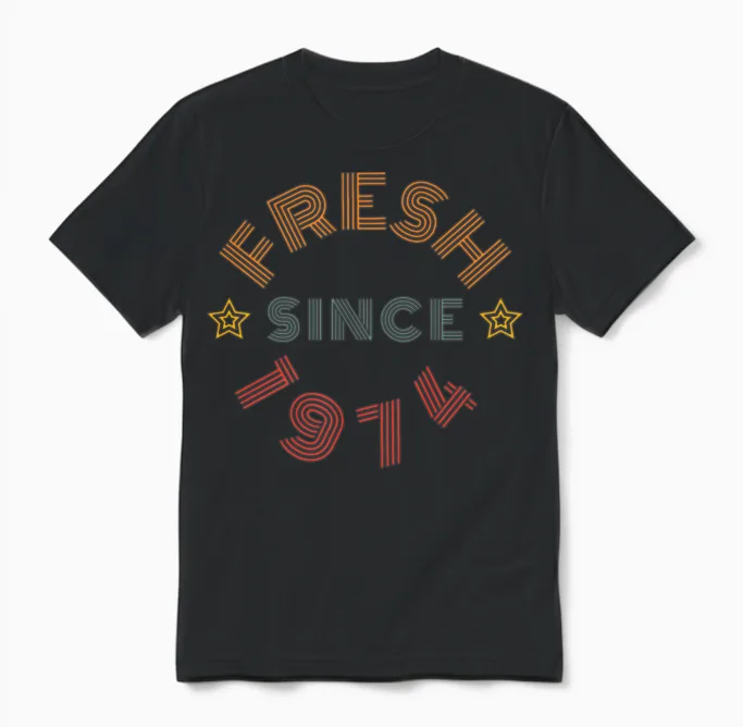 Fresh Since 1974 Unisex T-Shirt in Black