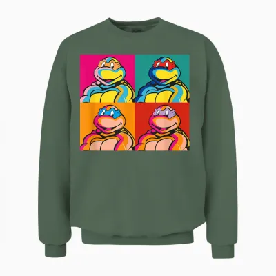 Donatello, Michelangelo, Leonardo & Donatello - Pop Art Unisex Sweatshirt - Military Green