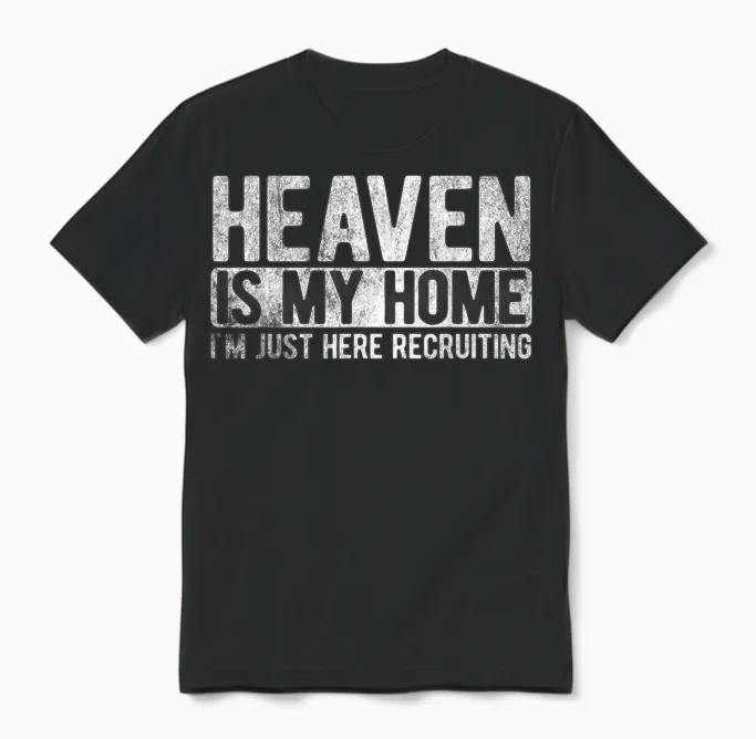 Heaven Is My Home Christian Religious Jesus T-Shirt Small Unisex T-Shirt in Black