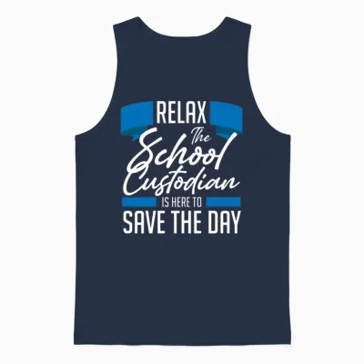Funny School Custodian Unisex Tank Top - Navy