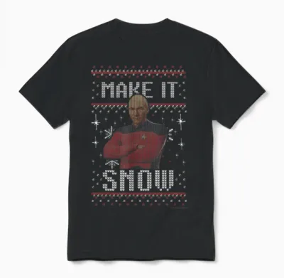 Star Trek: the Next Generation Make It Snow Unisex T-Shirt - Black