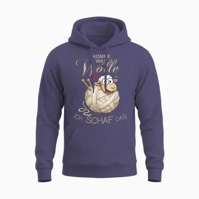Bauernhof Lustiges Schaf Komme Was Wolle Ich Schaf Das Unisex Hoodie - Heather Sport Dark Navy