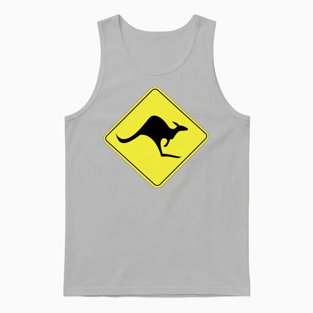 Kangaroo Unisex Tank Top in Ash