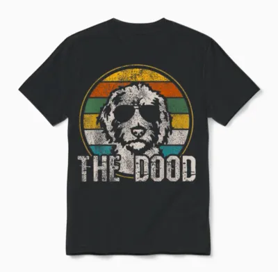 Goldendoodle - the Dood Vintage Retro Dog T-Shirt for Men Women Girls Kids Unisex T-Shirt - Black