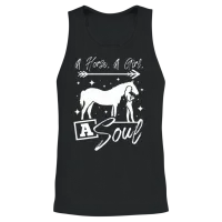 A Horse a Girl a Soul Horse Lover Unisex Tank Top - Black – 2