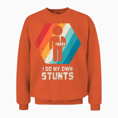 Broken Arm Shirt Hand Wrist Elbow Injury Get Well Soon Gift Unisex Sweatshirt - Orange