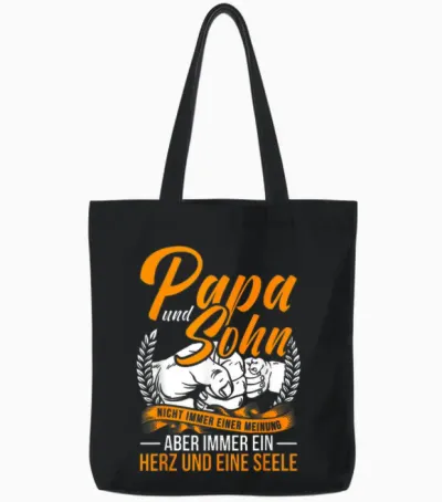 Papa Und Sohn Vater Sohn Partner Look Spruch Vatertag Tote Bags - Black