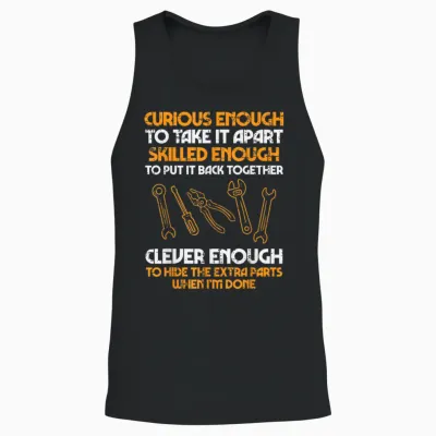 Curious Enough to Take It Apart Car Auto Garage Mechanic Men Unisex Tank Top - Black