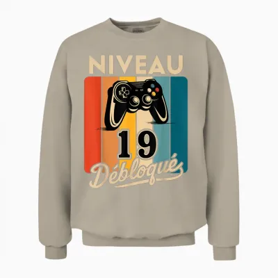Level 19 Years Man 2006 Birthday Gamer Level 19 Man Unisex Sweatshirt - Sand