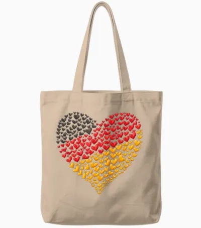 Deutschland Flagge - Herz Aus Leidenschaft Für Deutschland Tote Bags - Natural