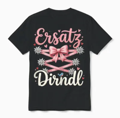 Outfit Trachten T-Shirt Damen Trachtenshirt Ersatz Dirndl Unisex T-Shirt - Black