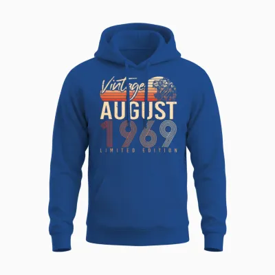 1969 August Retro Unisex Hoodie - Royal