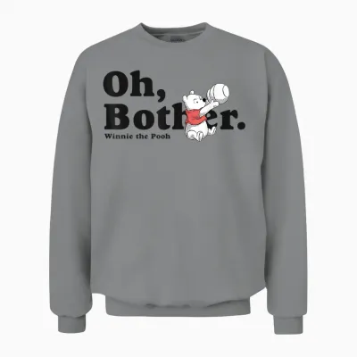 Disney Winnie the Pooh with Quote T-Shirt, White, S Unisex Sweatshirt - Sport Grey