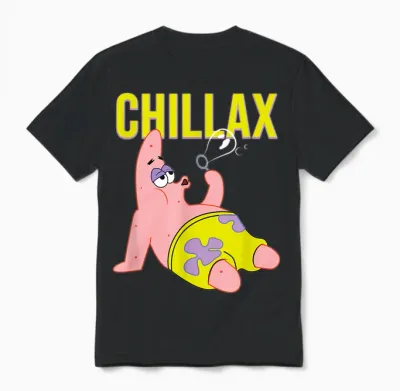 Mademark X Spongebob Squarepants - Patrick Star - Chillax Unisex T-Shirt - Black