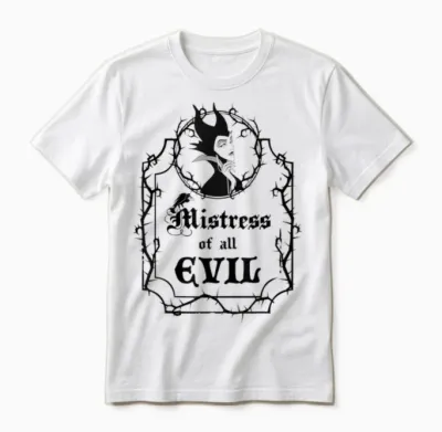 Disney Villains Maleficent Mistress of All Evil Thorn Frame Unisex T-Shirt - White