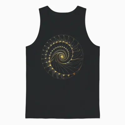 Fibonacci Spiral Ratio Mathematicians Sacred Geometry Unisex Tank Top - Black