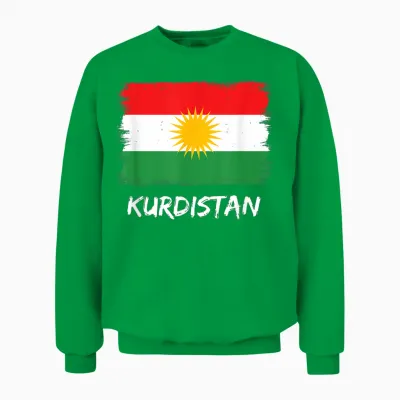 Kurdistan Flag T-Shirt, Black Unisex Sweatshirt - Irish Green