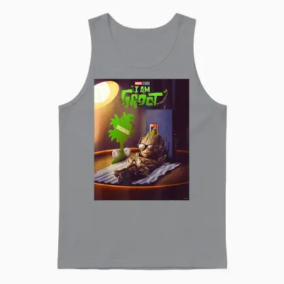 Marvel Studios I Am Groot Poster T-Shirt, Black Unisex Tank Top - Sport Grey
