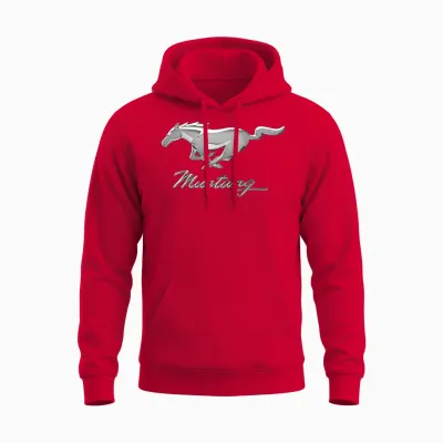 Mustang Emblem Unisex Hoodie - Red