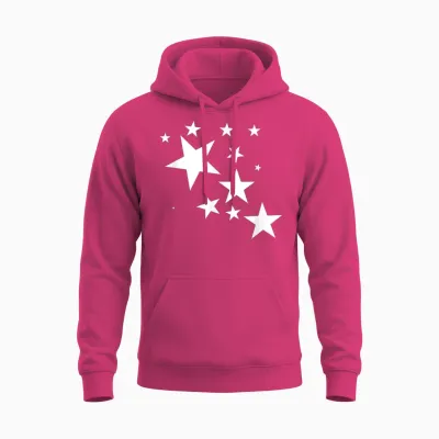 White Stars Star-Pattern-Design Costume Gift Men Women Unisex Hoodie - Heliconia