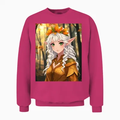Elven Woman Portrait Unisex Sweatshirt - Heliconia