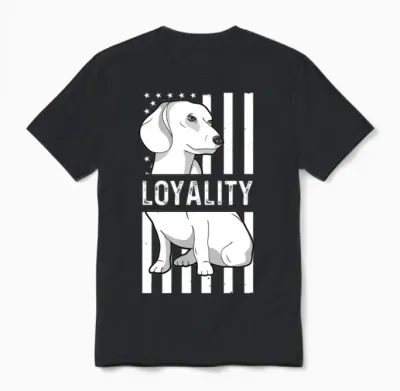 Loyalty Dog Usa Flag Dachshund Dog Unisex T-Shirt - Black