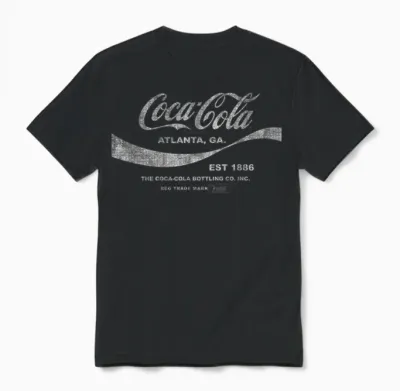 Coca-Cola T-Shirt Schwarz Unisex Klein Klassisch Kurzarm Sommer Unisex T-Shirt - Black