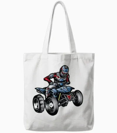 Yamaha Atv Racer Tote Bags - White