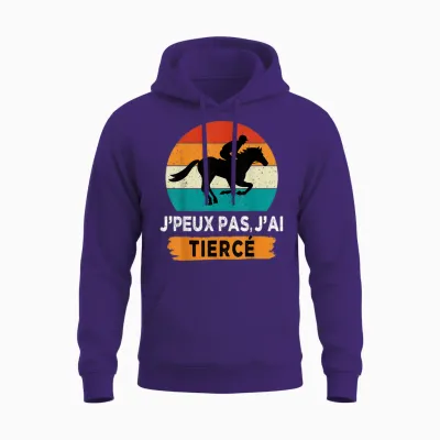 J'peux Pas J'ai Tiercé T-Shirt, Black, S Unisex Hoodie - Purple