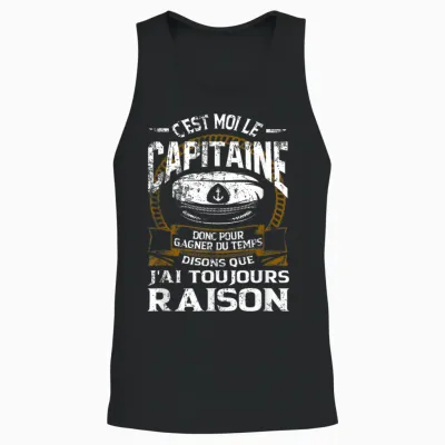 Captain Men's Boat Motor Gift T-Shirt, Black Unisex Tank Top - Black
