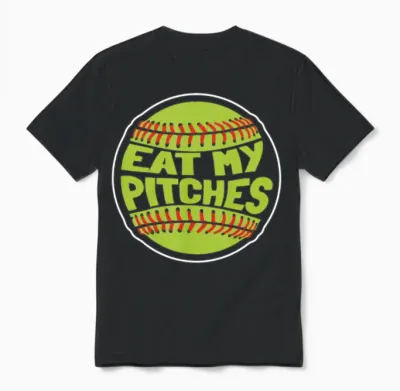 Softball Funny Unisex T-Shirt - Black