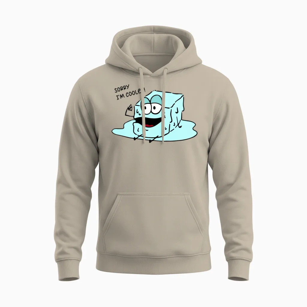 Funny Ice Cubes Shirt Funny Picture Unisex Hoodie in Sand