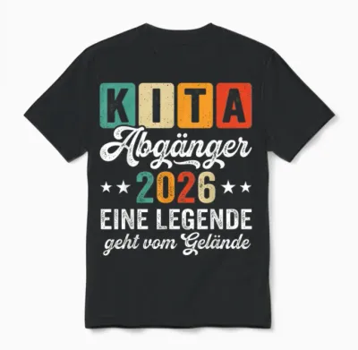 Kita Abgänger 2026 Eine Legende Geht Vom Gelände Retro Junge Unisex T-Shirt - Black