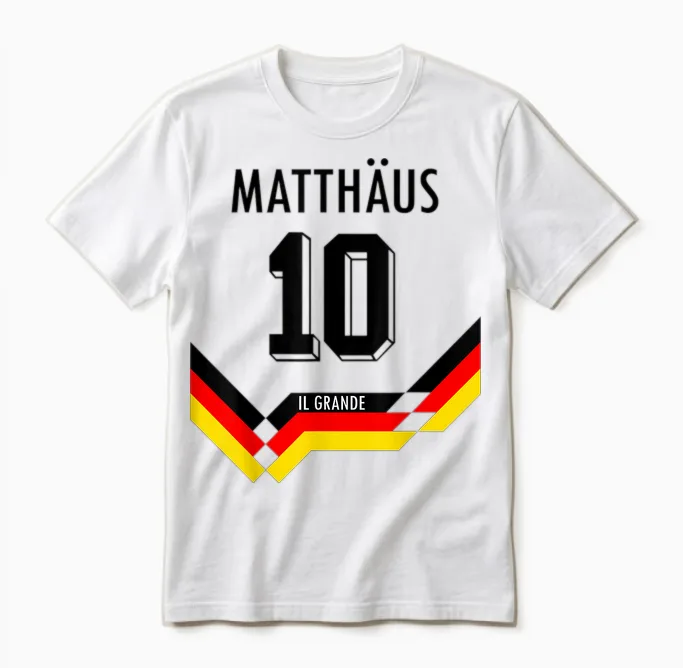 Matthäus #10 Deutschland Fußball Fans Unisex T-Shirt in White