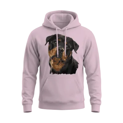 Rottweiler Dog Unisex Hoodie - Light Pink