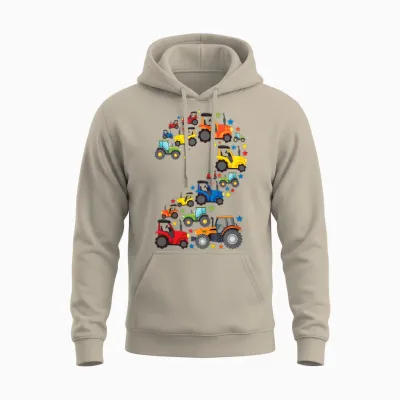 Landwirt Traktor 2. Geburtstag 2 Jahre Jungs Unisex Hoodie - Sand