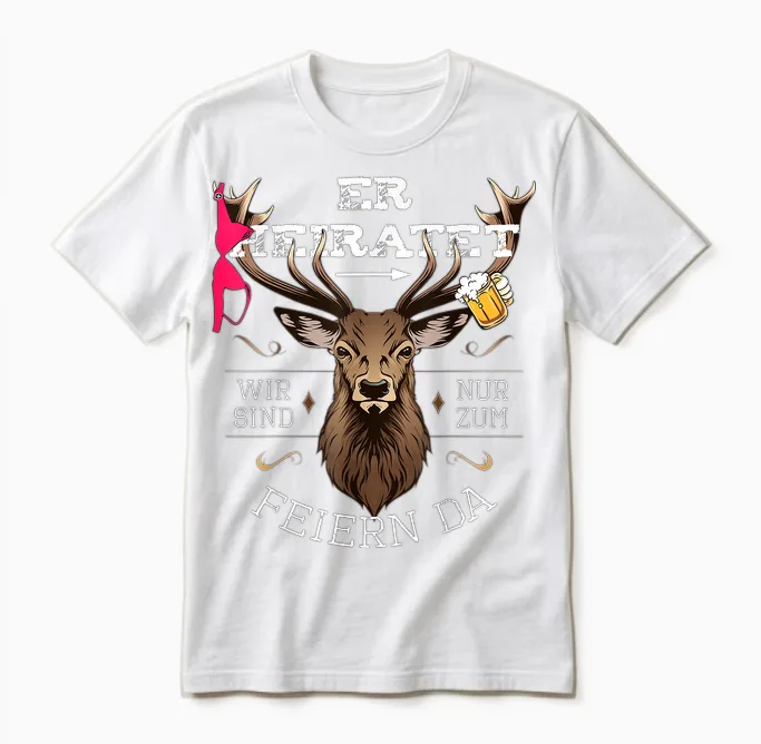 Jga T-Shirt Männer Junggesellenabschied Polterer Poltern Unisex T-Shirt in White