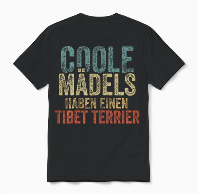 Coole Mädels Haben Einen Tibet Terrier T-Shirt, Black Unisex T-Shirt in Black
