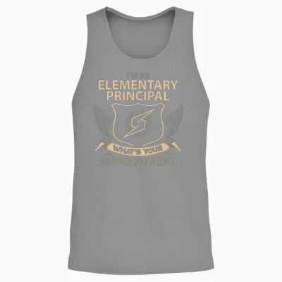 Elementary Principal T Shirt - Superpower Job Gift Unisex Tank Top - Sport Grey