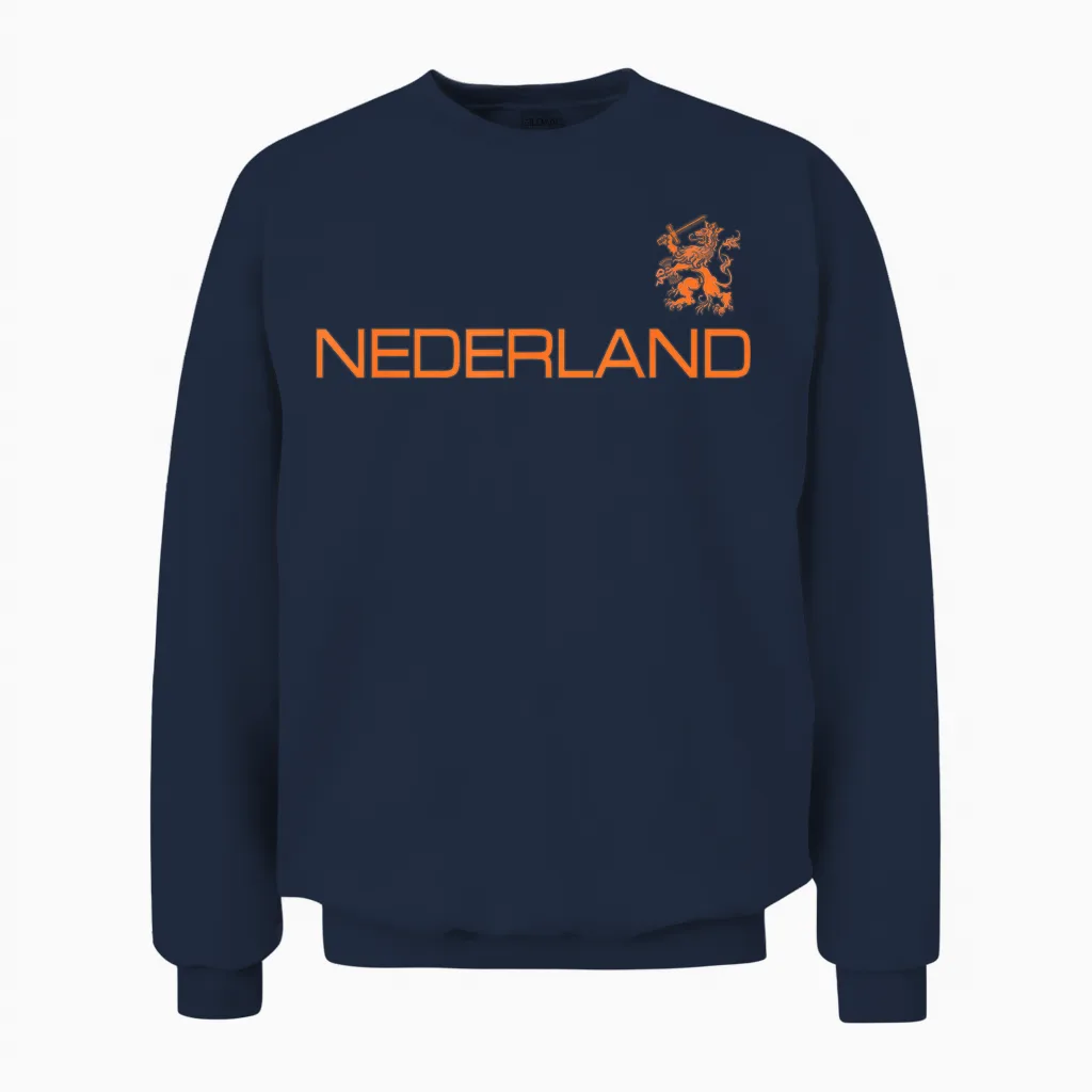 Holland Holland Lion of the Netherlands Holland Orange T-Shirt, Black, S Unisex Sweatshirt in Navy