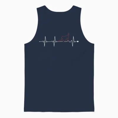 Dog Heartbeat Dog Mom Dogfather Dog Daddy Dog Unisex Tank Top - Navy