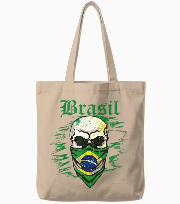Brésil Cadeau Drapeau Brésil Fan Vintage Samba Brasil Tote Bags in Natural