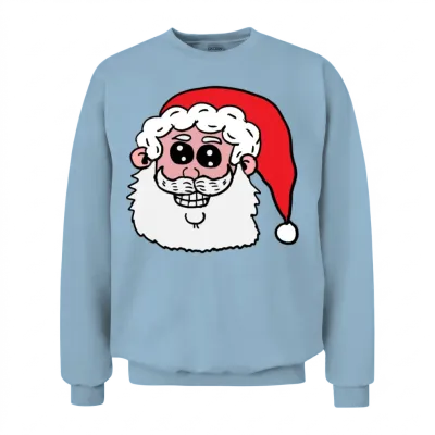 Funny Santa Head Unisex Sweatshirt - Light Blue