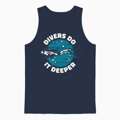 Divers to It Deeper Underwater Technical Scuba Unisex Tank Top - Navy