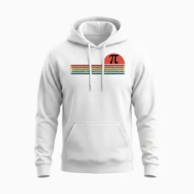 Retro Sunset Pi Unisex Hoodie - White