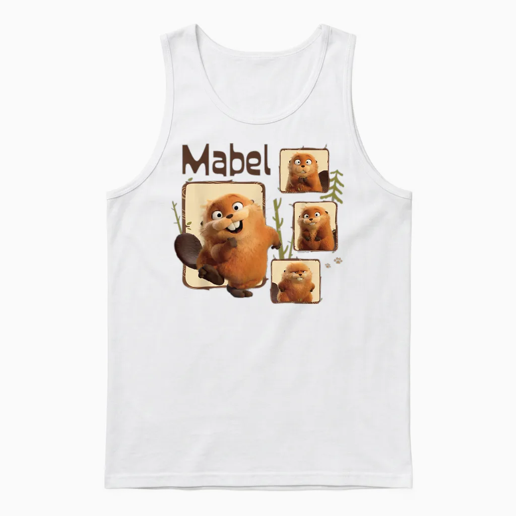 Disney and Pixar's Hoppers Beaver Mabel Tanaka Unisex Tank Top in White